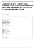 ATI COMPREHENSIVE PREDICTOR EXAM 2024/2025| ATI NCLEX PREDICTOR QUESTIONS AND CORRECT ANSWERS (90% PROBABILITY OF PASSING THE NCLEX) EXAM 2