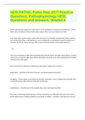 HESI PATHO, Patho Hesi 2017 Practice Questions, Pathophysiology HESI, Questions and answers. Graded A