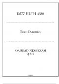 (D577) HLTH 4380 OA Readiness Exam 2024 (Team Dynamics)