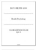 (D575) HLTH 4350 OA Readiness Exam 2024 (Health Psychology