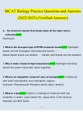 MCAT Biology Practice Questions 2022/2023 | Consisting Of 480 Questions With Verified Answers From Experts