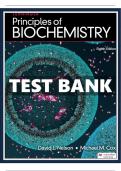 Test Bank for Lehninger Principles of Biochemistry 8th Edition by David L. Nelson 9781319228002 | Complete Guide A+  ||All Chapters