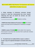 MLO SAFE NMLS Safe Test Practice Questions 2022/2023 | Consisting Of 330 Hard Questions With Verified Answers From Experts