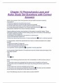 Chapter 12 Pennsylvania Laws and Rules Study Set Questions with Correct Answers