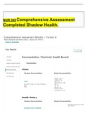   NUR 325 Comprehensive Assessment Completed Shadow health