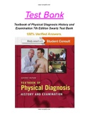 Textbook of Physical Diagnosis History and Examination 7th Edition Swartz Test Bank