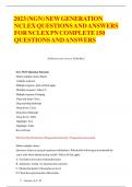 2023 (NGN) NEW GENERATION NCLEX QUESTIONS AND ANSWERS FOR NCLEX PN COMPLETE 150 QUESTIONS AND ANSWERS LATEST UPDATE.