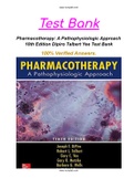 Pharmacotherapy: A Pathophysiologic Approach 10th Edition Dipiro Talbert Yee Test Bank