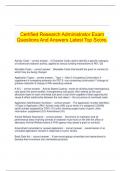   Certified Research Administrator Exam Questions And Answers Latest Top Score.