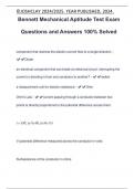 MECHANICAL APTITUDE Exam Package Deal Questions and Answers 100% Solved