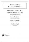 Solution Manual for Finite Mathematics And Its Applications 13th Edition by Larry J. Goldstein, David I. Schneider, Martha J. Siegel , Jill Simmons..........@Recommended | COMLETE  SOLUTION GUIDE.