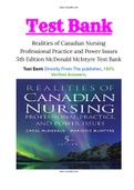 Realities of Canadian Nursing Professional Practice and Power Issues 5th Edition McDonald Mclntyre Test Bank