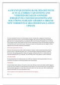 AANP FNP QUESTIONS BANK 2024-2025 WITH  ACTUAL CORRECT QUESTIONS AND  VERIFIED DETAILED ANSWERS  |FREQUENTLY TESTED QUESTIONS AND  SOLUTIONS |ALREADY GRADED A+|BRAND  NEW VERSION!!|GUARANTEED PASS |LATEST  UPDATE