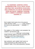 NJ CERTIFIED ASSISTED LIVING  ADMINISTRATOR (CALA) FINAL EXAM  AND PRACTICE QUESTIONS EXAM 2024 2025 COMPLETE ACCURATE QUESTIONS  WITH DETAILED VERIFIED ANSWERS  (100% CORRECT ANSWERS) /ALREADY  GRADED A+