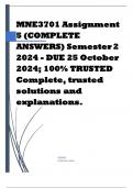 MNE3701 Assignment 5 (COMPLETE ANSWERS) Semester 2 2024 - DUE 25 October 2024; 100% TRUSTED Complete, trusted solutions and explanations.