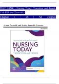 TEST BANK - Nursing Today: Transition and Trends,  11th Edition (Zerwekh)   Chapters  1 -  26  |  All  Chapters 