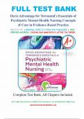 Test Bank - Davis Advantage for Townsend’s Essentials of Psychiatric Mental Health Nursing 9th Edition Karyn Morgan