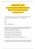 TCAR POST TEST   Exam Questions With Revised  Correct Detailed Answers   Guaranteed Pass 