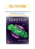 Genetics Analysis And Principles 6th Edition Brooker Test Bank with Question and Answers, From Chapter 1 to 29