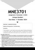 MNE3701 Assignment 4 (ANSWERS) Semester 2 2024 - DISTINCTION GUARANTEED