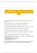 EXSC 191 Final Exam Review Questions And Answers 100% Guaranteed Success 2024.