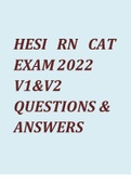 HESI RN CAT EXAM 2022 V1 & V2 - QUESTIONS & ANSWERS