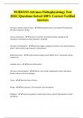 NURS5315-Advance Pathophysiology Test 2024 | Questions Solved 100% Correct-Verified Answers