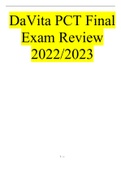 DaVita PCT Final Exam Review 2022-2023