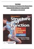 Test Bank for Memmlers Structure and Function of the Human Body 12th Edition Cohen all Chapters 1 to 22 covered ISBN 9781975138929