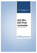 bio 235 Bundle (final review, midterm 1 exam, and midterm 2 exam)