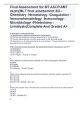 Final Assessment for MT ASCP/AMT exam(MLT final assessment SG -Chemistry -Hematology -Coagulation -Immunohematology -Immunology -Microbiology -Phlebotomy -Urinalysis)Complete And Graded A+