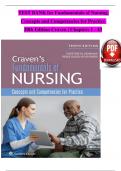 Test Bank for Craven & Hirnle's Fundamentals of Nursing Concepts and Competencies for Practice 10th Edition by Henshaw and Rassilyer-Bomers|Complete Newest Version