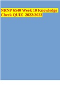 NRNP 6540 Week 10 Knowledge Check QUIZ 2022/2023