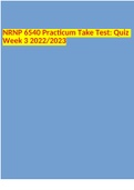 NRNP 6540 Practicum Take Test: Quiz Week 3 2022/2023