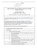 NHA Certified Clinical Medical Assistant (CCMA) Test Plan for the CCMA Exam