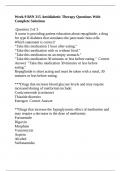 Week 9 BSN 315 Antidiabetic Therapy Questions With Complete Solutions