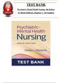 Test Bank - Psychiatric Mental Health Nursing, 9th Edition  (Sheila L. Videbeck, 2024)  Chapters 1-24 | All Chapters |  LATEST