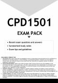 CPD1501 EXAM PACK 2024 - DISTINCTION GUARANTEED