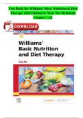 Test Bank for Williams' Basic Nutrition & Diet Therapy 16th Edition by Staci Nix McIntosh Chapter 1-23 Complete Guide A+ ISBN:9780323653763 Newest Version 2024 Instant Pdf Download