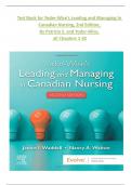 Test Bank for Yoder-Wise’s Leading and Managing In Canadian Nursing, 2nd Edition, By Patricia S. and Yoder-Wise, all Chapters 1-32 fully covered ISBN 9781771721677