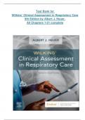 Test Bank For Wilkins' Clinical Assessment in Respiratory Care 9th Edition   by Albert J. Heuer, All Chapters 1-21 complete ISBN 9780323696999