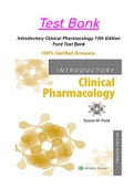 Introductory Clinical Pharmacology 12th Edition Ford Test Bank