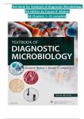 test Bank  for Textbook of Diagnostic Microbiology 6th Edition  Connie R Mahon Chapter 1 to 41 fully covered latest version ISBN  9780323613170