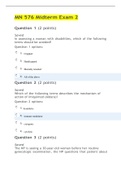 MN 576 Midterm Exam 2 (GRADED A) Question and Answers; Latest Update; Attempt Score: 92%.