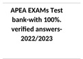 APEA EXAMs Test bank-with 100%. verified answers 2024/2025