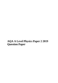 AQA A Level Physics Paper 2 2019 Question Paper.