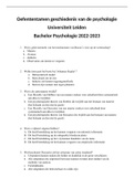 TENTAMEN 2022 GESCHIEDENIS VAN DE PSYCHOLOGIE