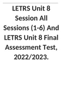 LETRS Unit 8 Session All Sessions (1-6) And LETRS Unit 8 Final Assessment Test, 2022-2023