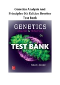 Genetics Analysis And Principles 6th Edition Brooker Test Bank