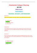 NR 509  APEA Exam   PREGNANCY  Question, Answers, and Rationale